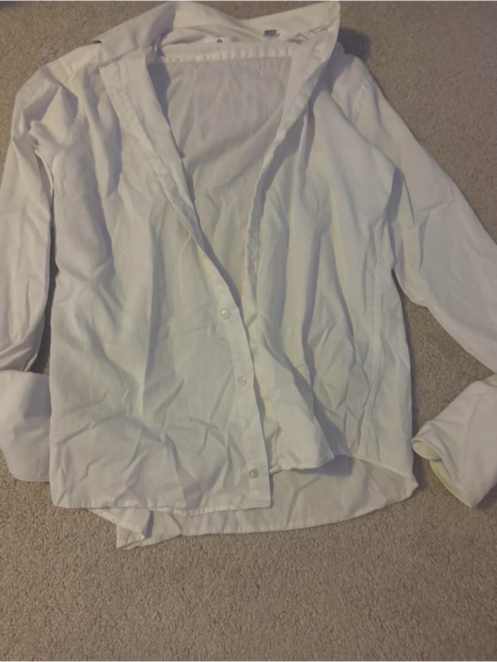 White Women's Button-Up Shirt - Classic Collar
